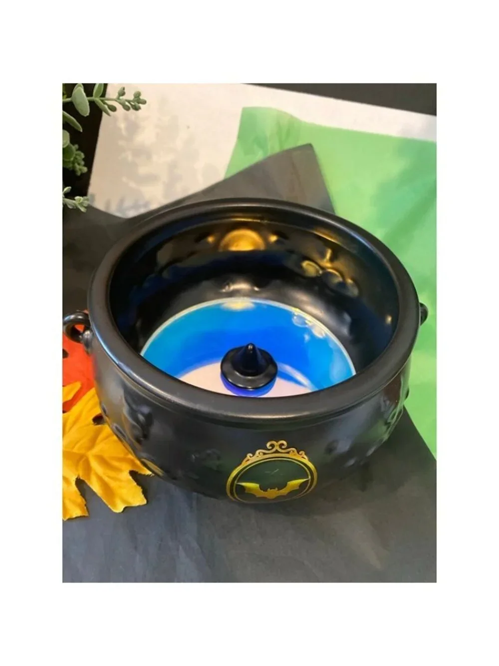 BBW Halloween Witch Cauldron Mirror Tray Candy Bowl Vanity Organizer Matte Black